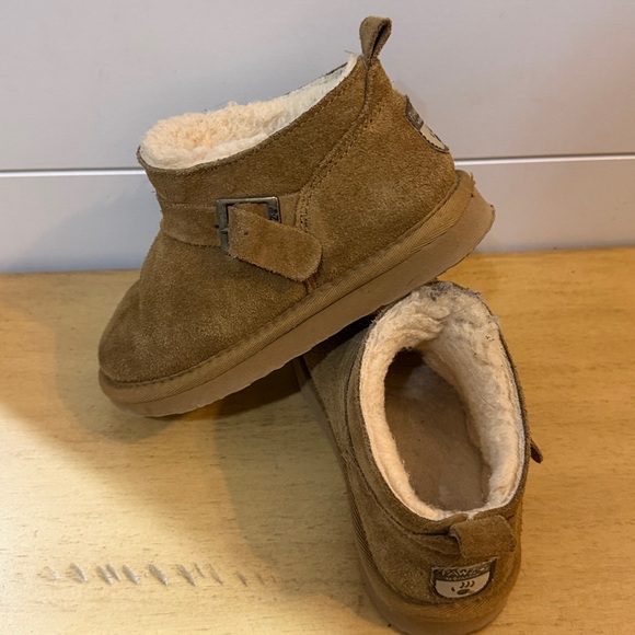 Suede Shearling Lined Ankle Slippers - Chestnut Brown - Picture 3 of 6